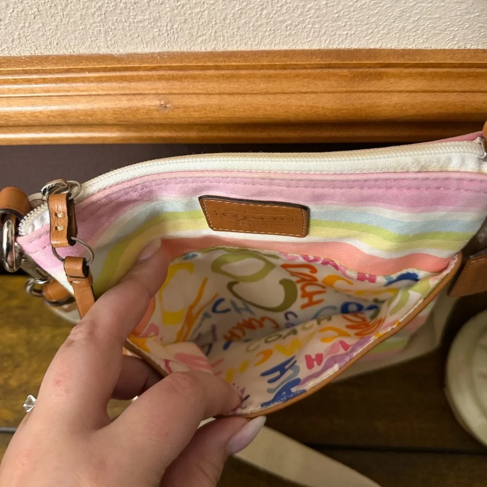 Coach Y2K Hampton Pastel Stripe Crossbody Bag